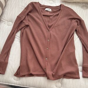 Abercrombie Waffle Knit Button up top